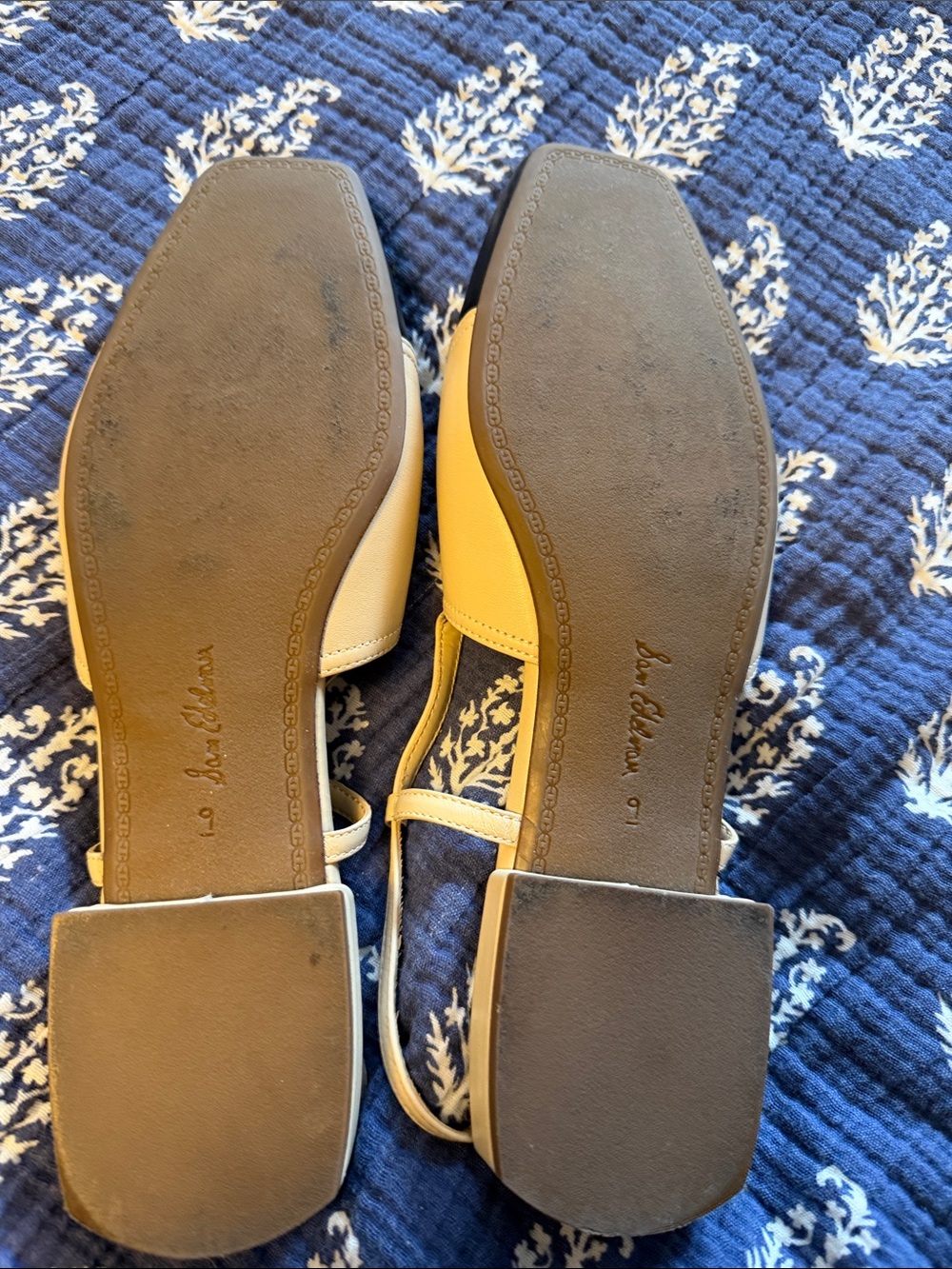 Beige and Black Two-Tone Slingback Flats - Picture 2 of 4